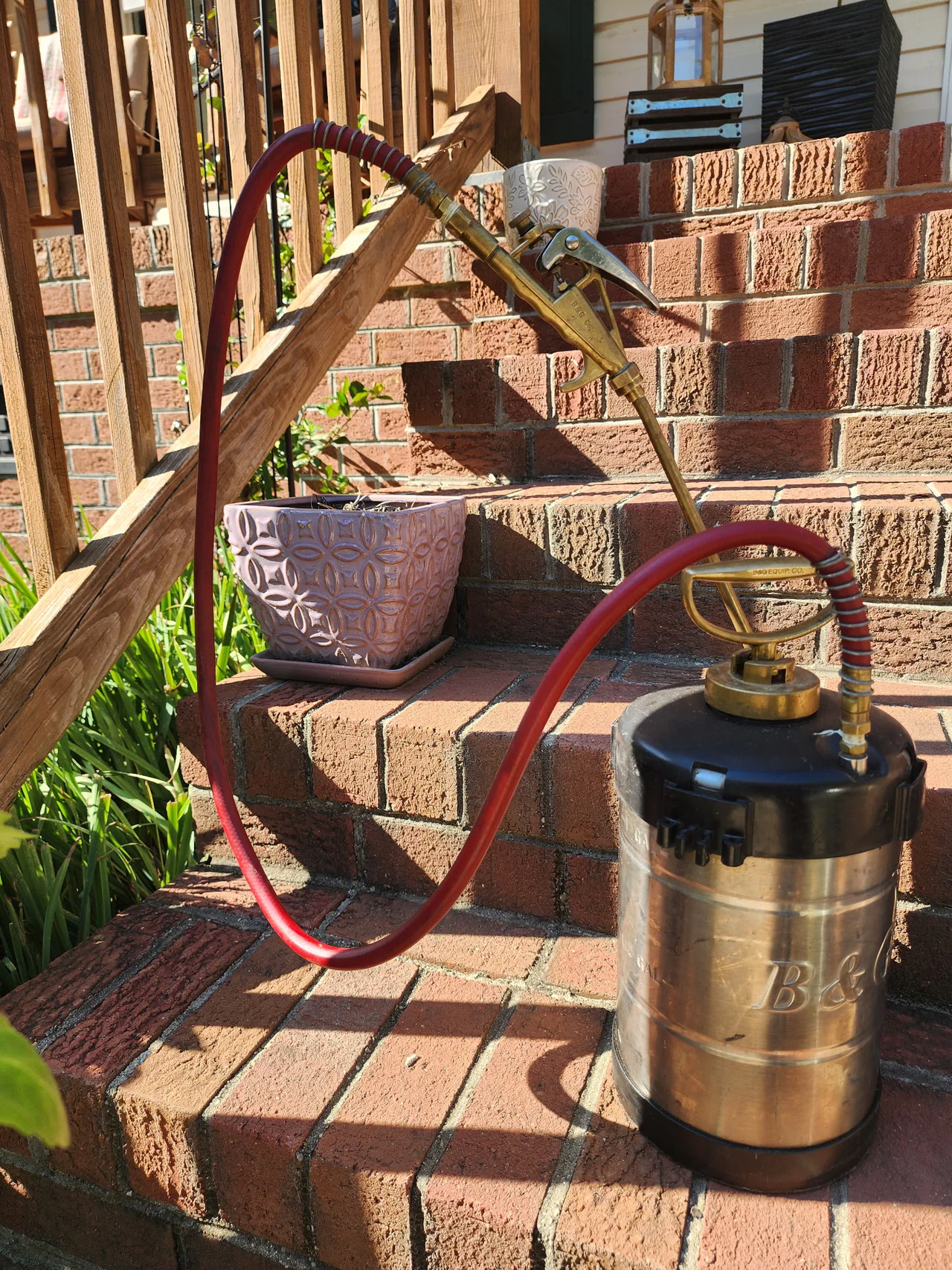 Rozier Pest Control & Waterproofing's professional sprayer equipment for targeted pest control treatments.