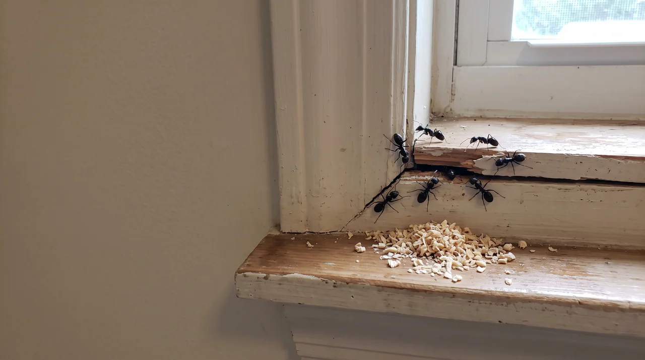 Early warning signs of piles of wood shavings on a regional home